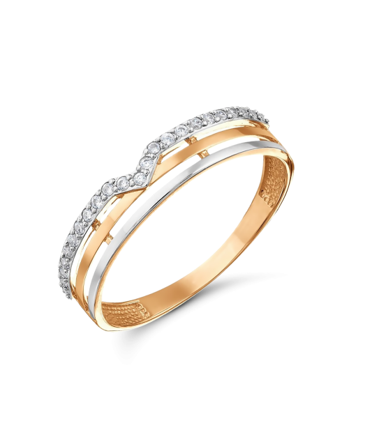 Золотое кольцо с цирконами