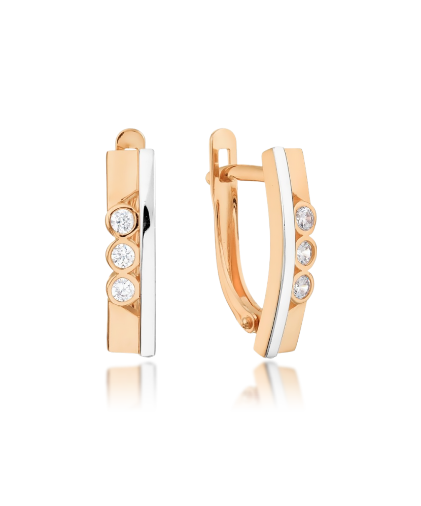 Kuldkõrvarõngad tsirkoonidega Goldinga T14702B385