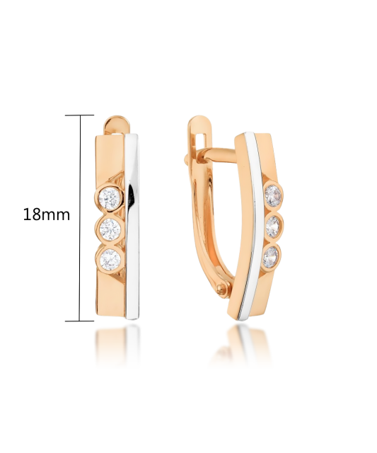 Kuldkõrvarõngad tsirkoonidega Goldinga T14702B385