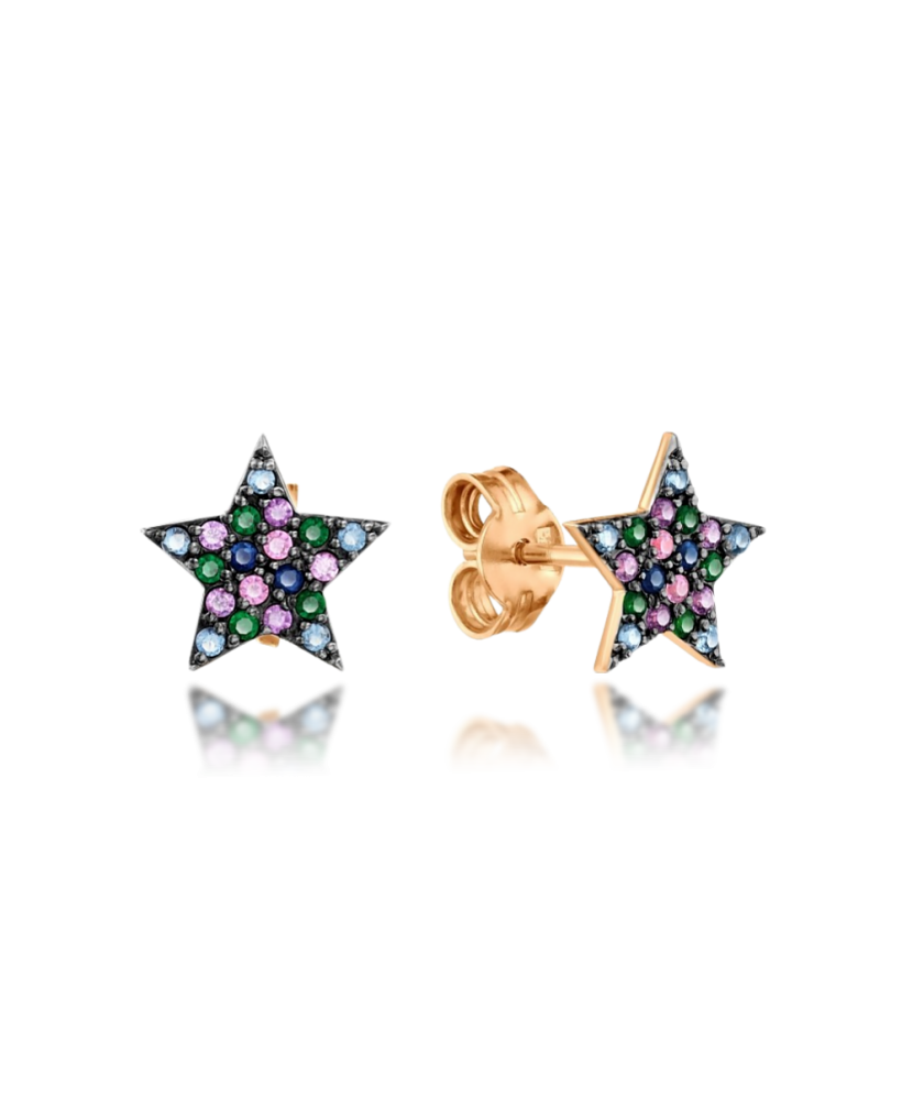 Золотые серьги с цирконами