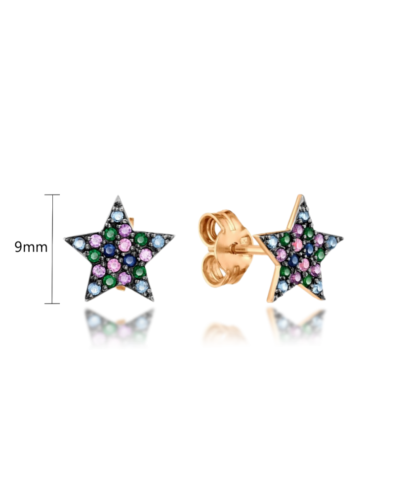 Золотые серьги с цирконами