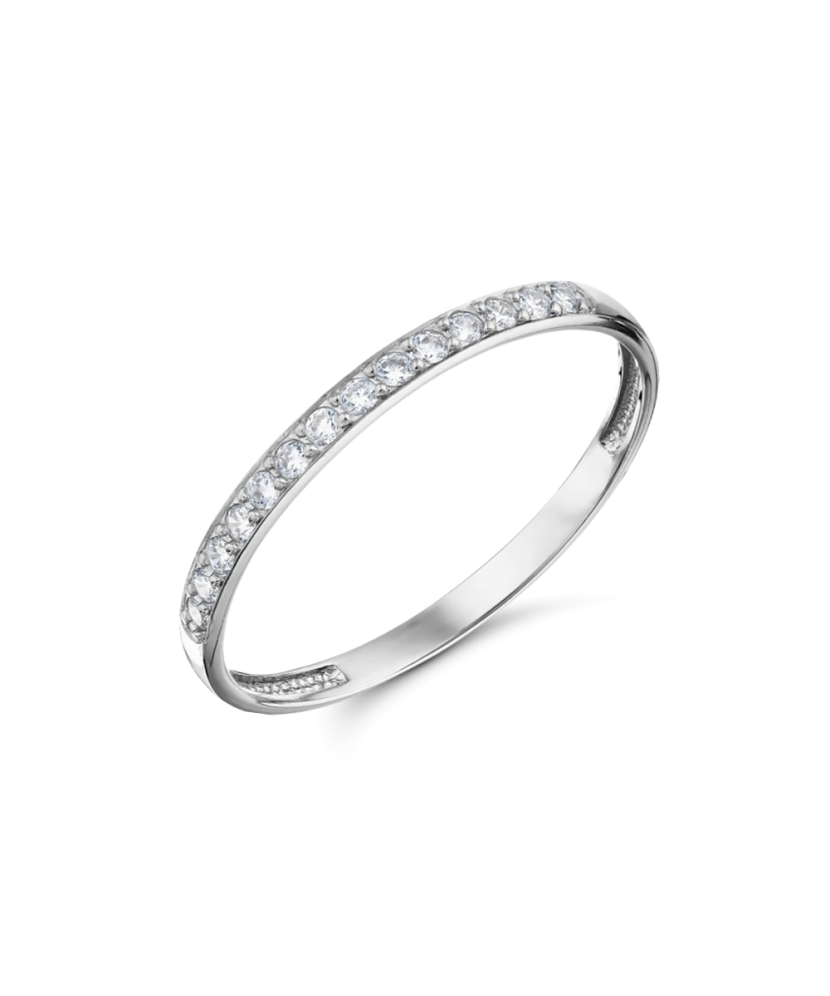 Valgest kullast sõrmus tsirkoonidega