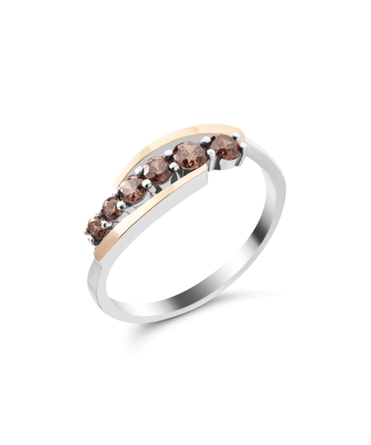 Hõbesõrmus tsirkoonidega kullatud Goldinga GS-01-VALKYRI-76