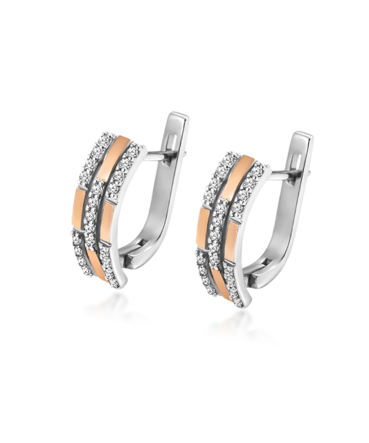 Серьги из позолоченного серебра с цирконами