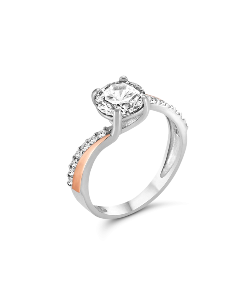 Кольцо из позолоченного серебра с цирконами