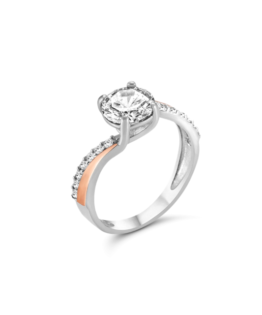 Hõbesõrmus tsirkoonidega kullatud Goldinga GS-01-KANNA-10