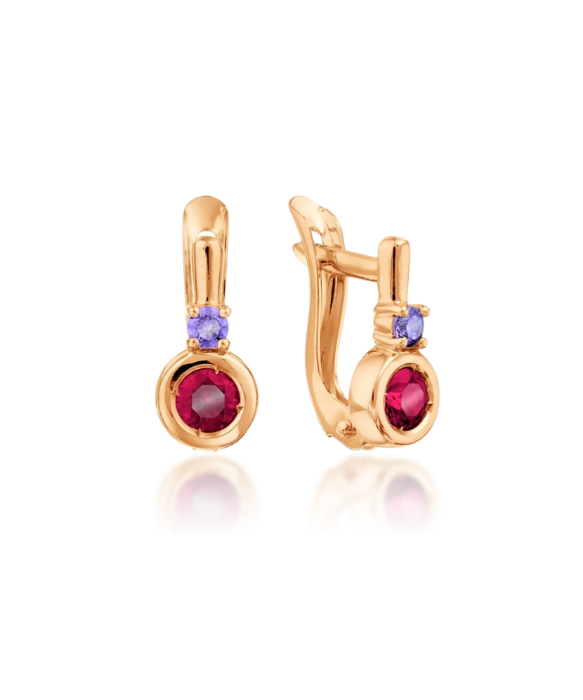 Золотые серьги с кристаллом