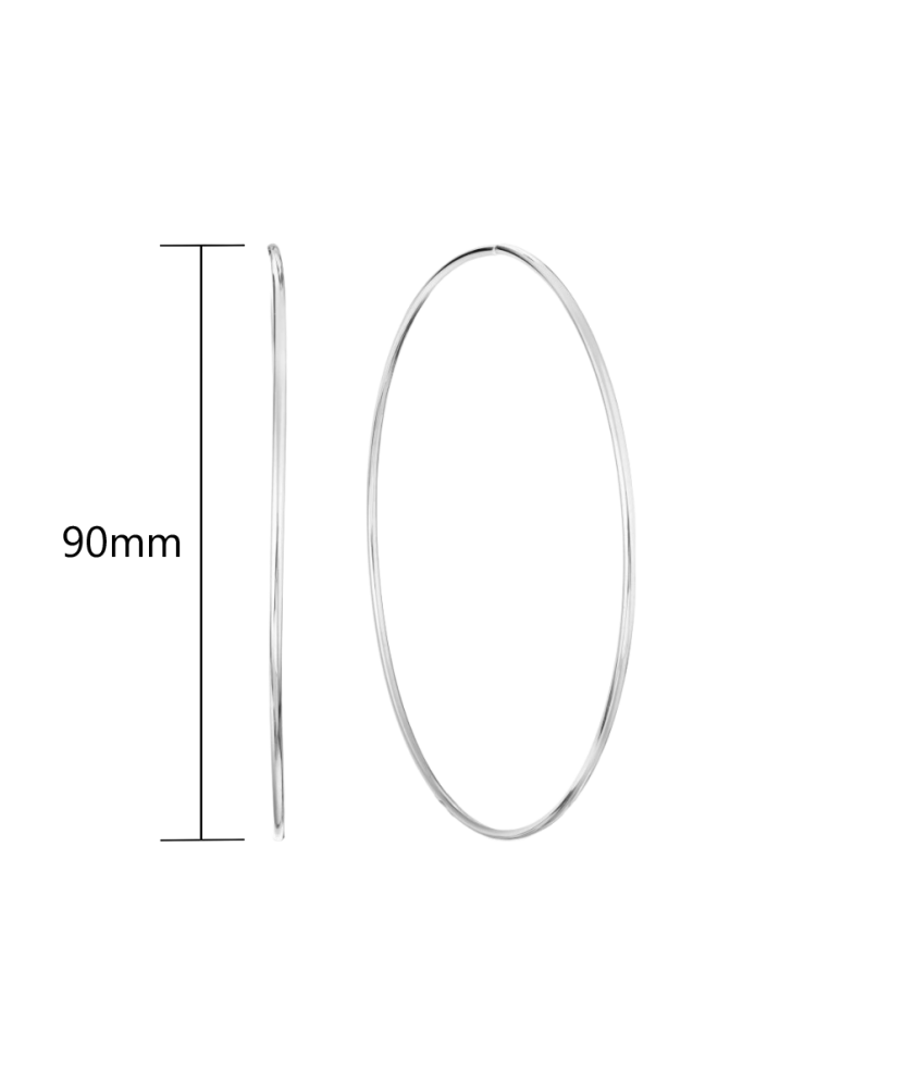 Серьги из серебра конго (кольца) 90мм