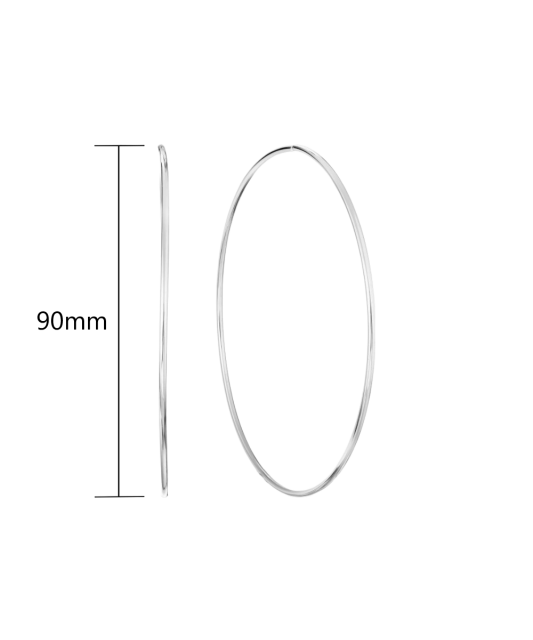 Hõbekõrvarõngad rõngad 90mm Goldinga T740022343