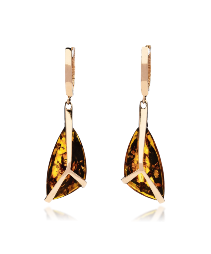 Kuldkõrvarõngad merevaiguga Goldinga 02317