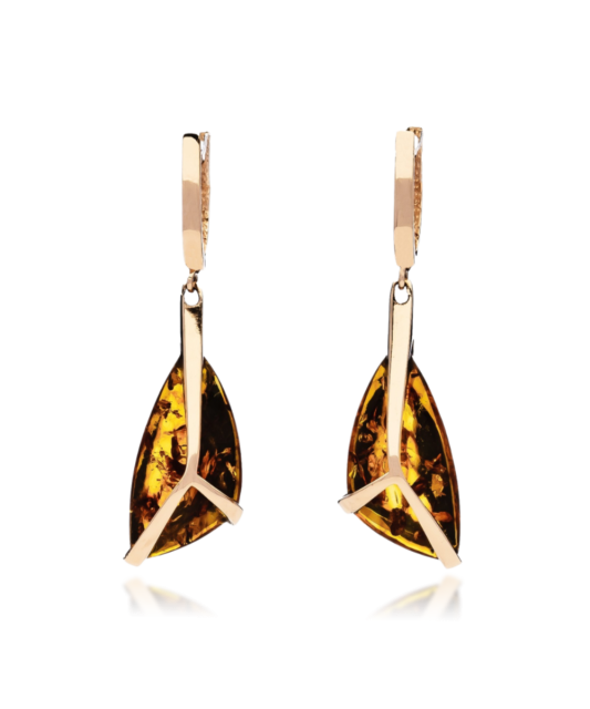 Kuldkõrvarõngad merevaiguga Goldinga 02317