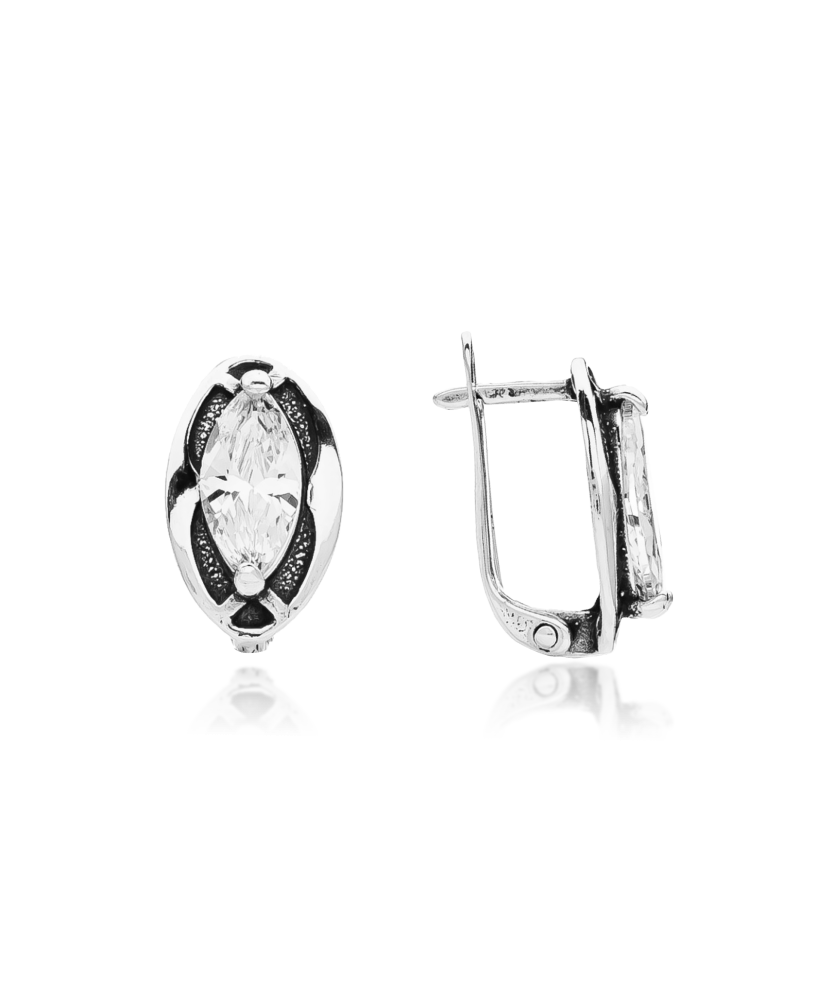 Серьги из серебра с цирконом