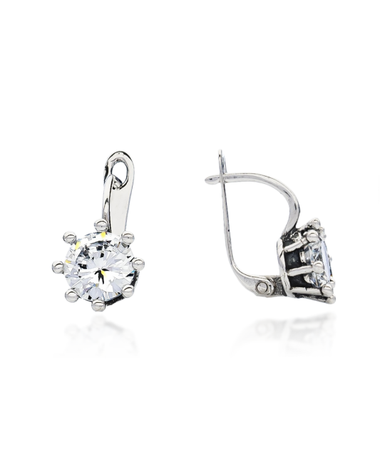 Серьги из серебра с цирконом