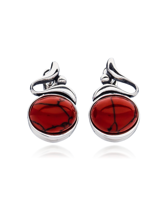 Hõbekõrvarõngad koralliga Goldinga A292-RAUD