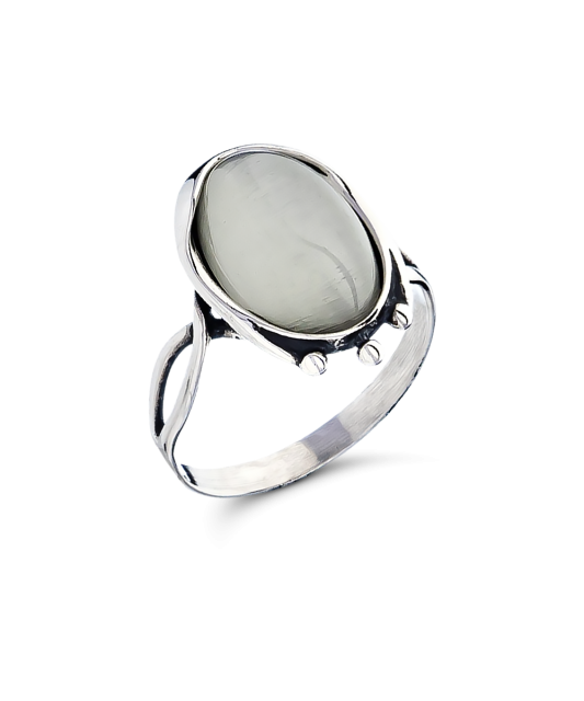 Hõbesõrmus kassisilma kiviga Goldinga Z88-KATES