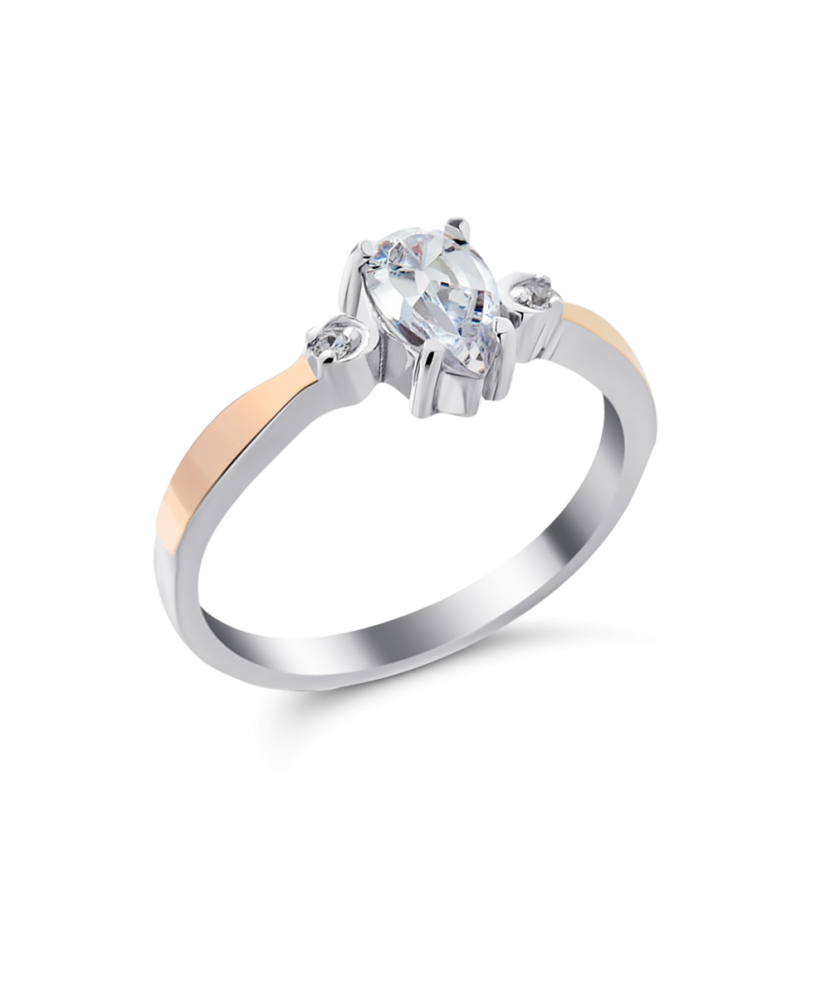 Hõbesõrmus tsirkoonidega kullatud Goldinga GS-01-LATINA-10