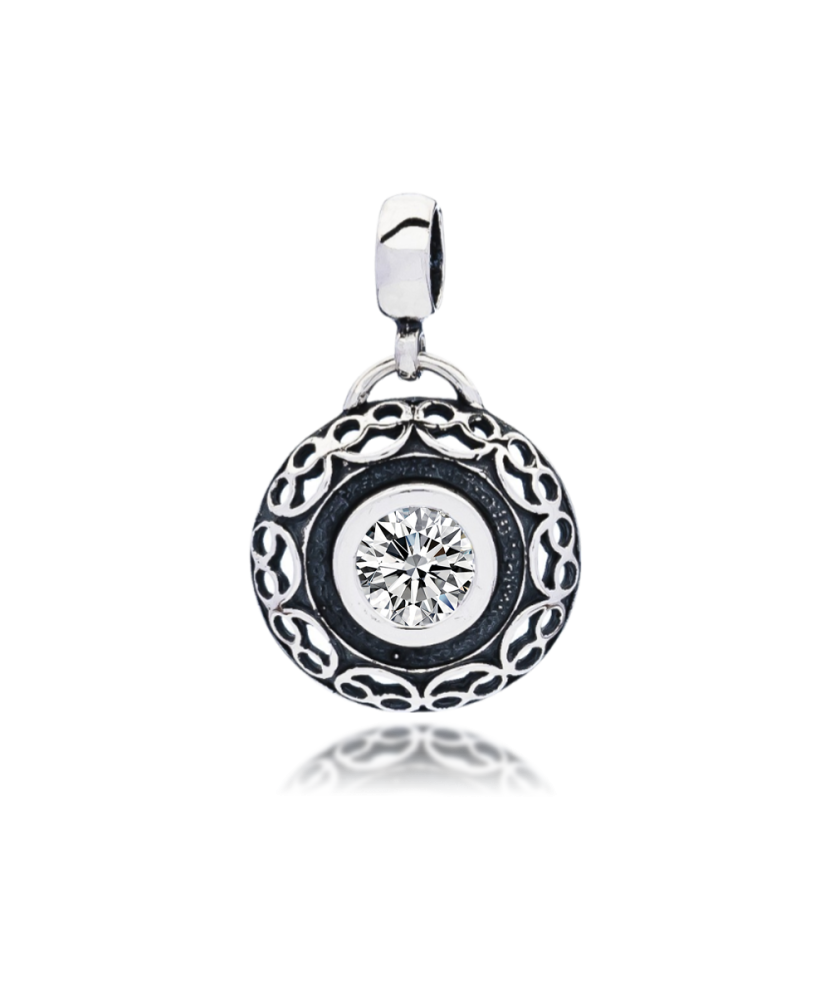 Серебряный подвеска с цирконом