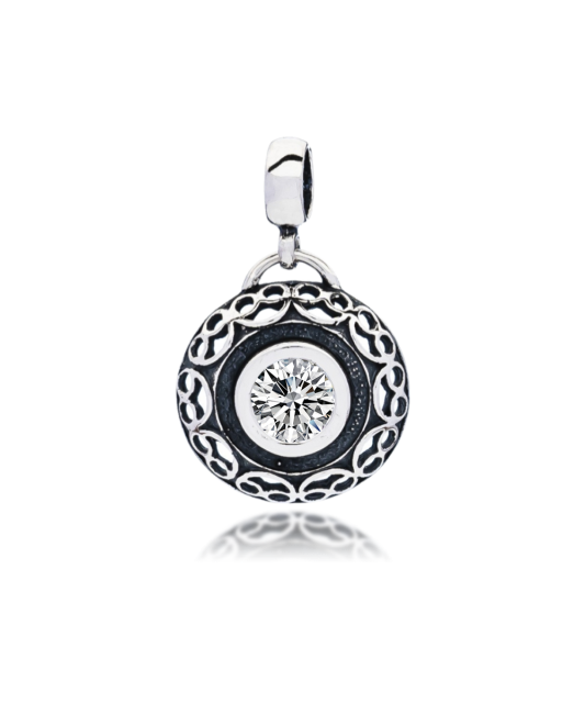 Серебряный подвеска с цирконом