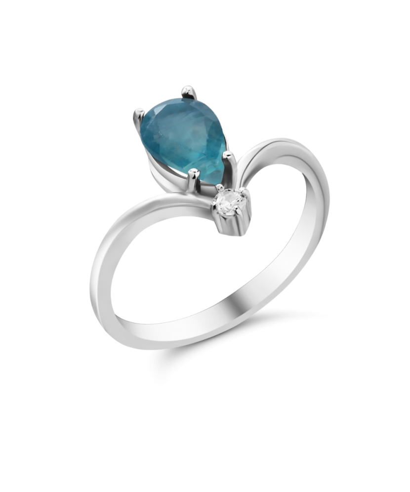 Серебряное кольцо с флюоритом и цирконом