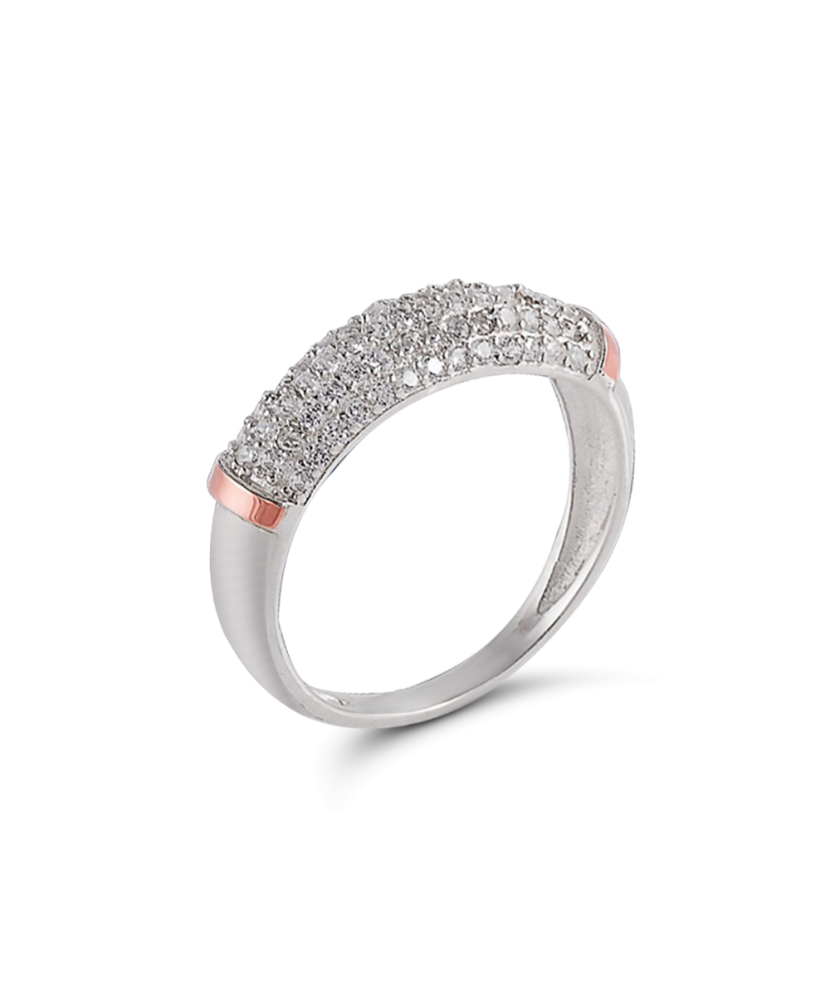 Kullatud hõbesõrmus tsirkoonidega Goldinga GS-01-MILENA-10