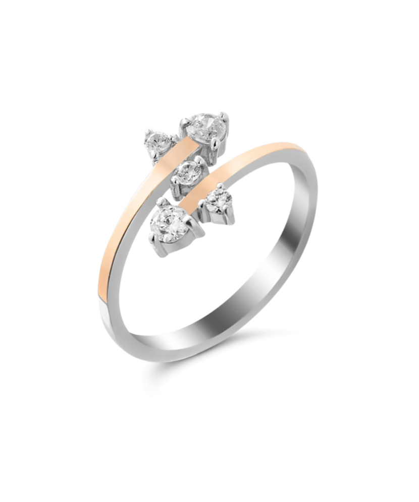 Kullatud hõbesõrmus tsirkoonidega Goldinga GS-01-MANILA-10