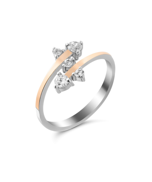 Kullatud hõbesõrmus tsirkoonidega Goldinga GS-01-MANILA-10