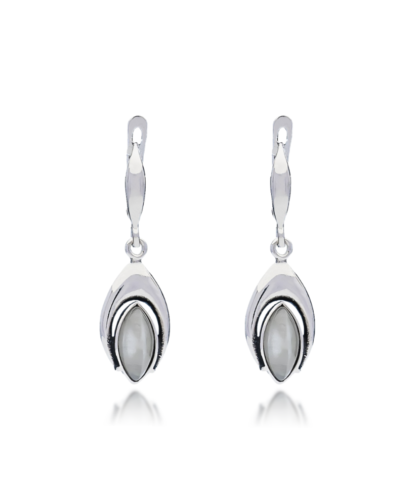 Hõbekõrvarõngad kassisilma kiviga Goldinga A18-KATES