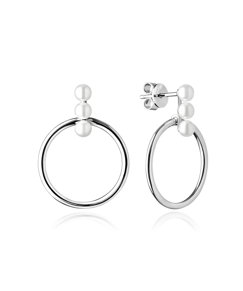 Серьги из серебра с натуральным жемчугом