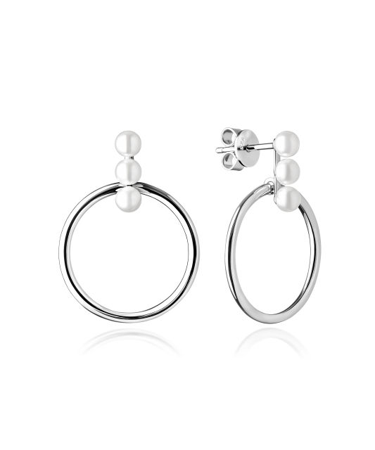 Hõbekõrvarõngad naturaalsete pärlitega Goldinga SK21237E-W