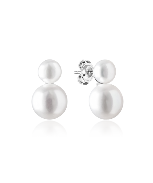 Hõbekõrvarõngad naturaalsete pärlitega Goldinga MS19404E-W