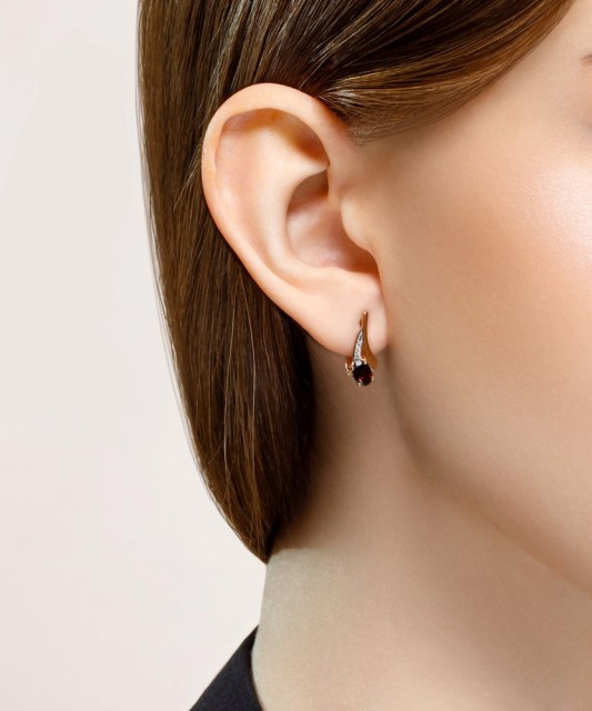 Kuldkõrvarõngad granaatide ja tsirkoonidega - Kuldkõrvarõngad - Goldinga