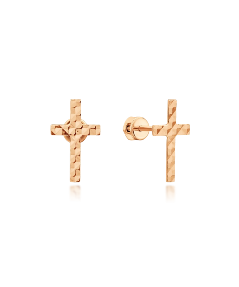 Золотые серьги "Крестики"
