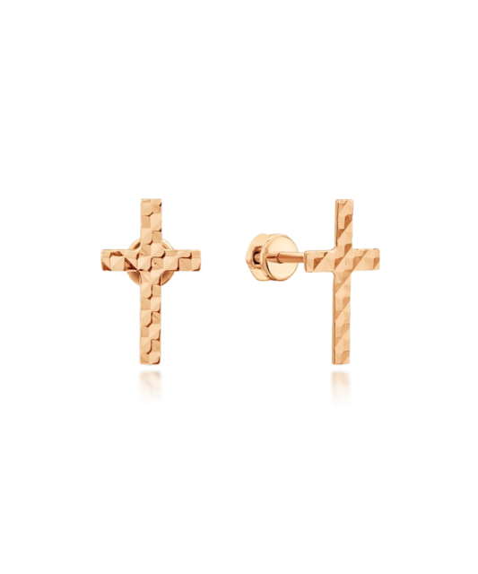 Золотые серьги "Крестики"