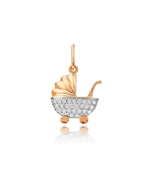 Золотая подвеска "Коляска"