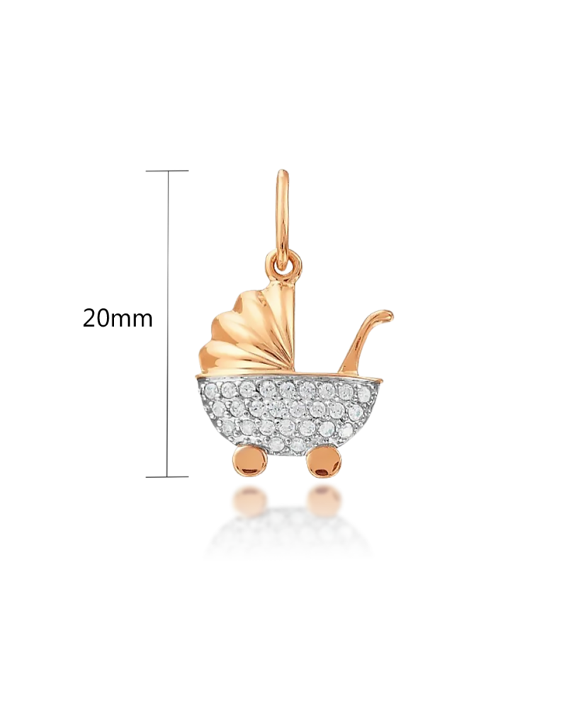 Золотая подвеска "Коляска"