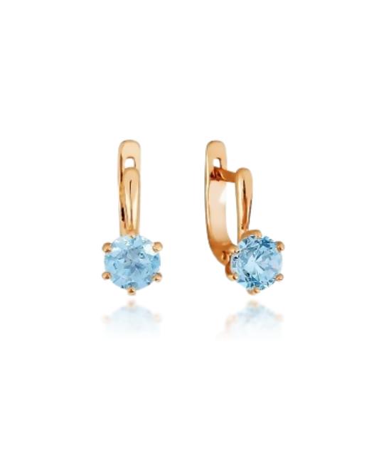 Золотые серьги с цирконом