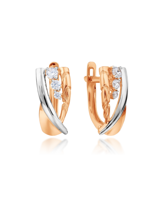 Kuldkõrvarõngad tsirkoonidega