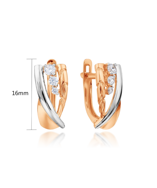 Kuldkõrvarõngad tsirkoonidega