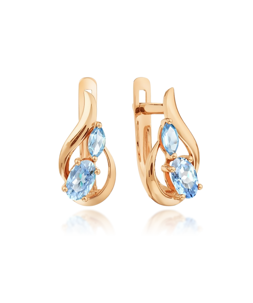 Золотые серьги с топазами