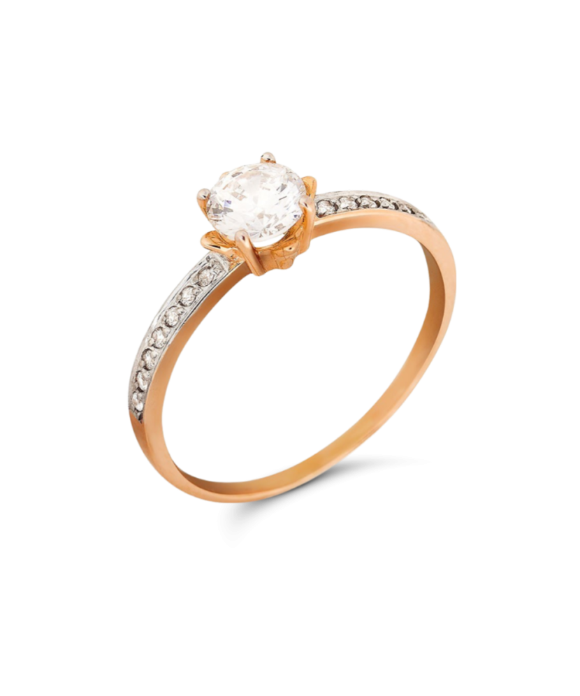 Золотое кольцо с цирконами