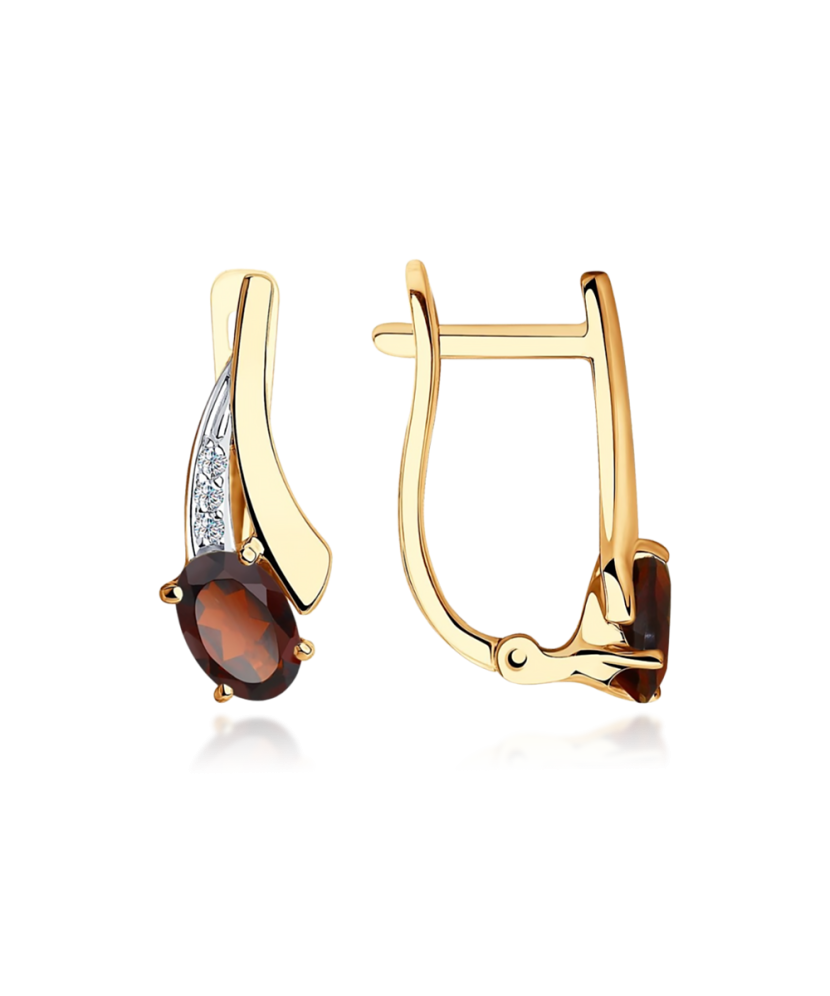 Kuldkõrvarõngad granaatide ja tsirkoonidega Goldinga S726000