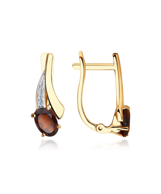 Kuldkõrvarõngad granaatide ja tsirkoonidega Goldinga S726000