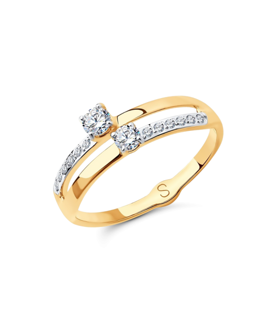 Kuldsõrmus tsirkoonidega Goldinga S018045