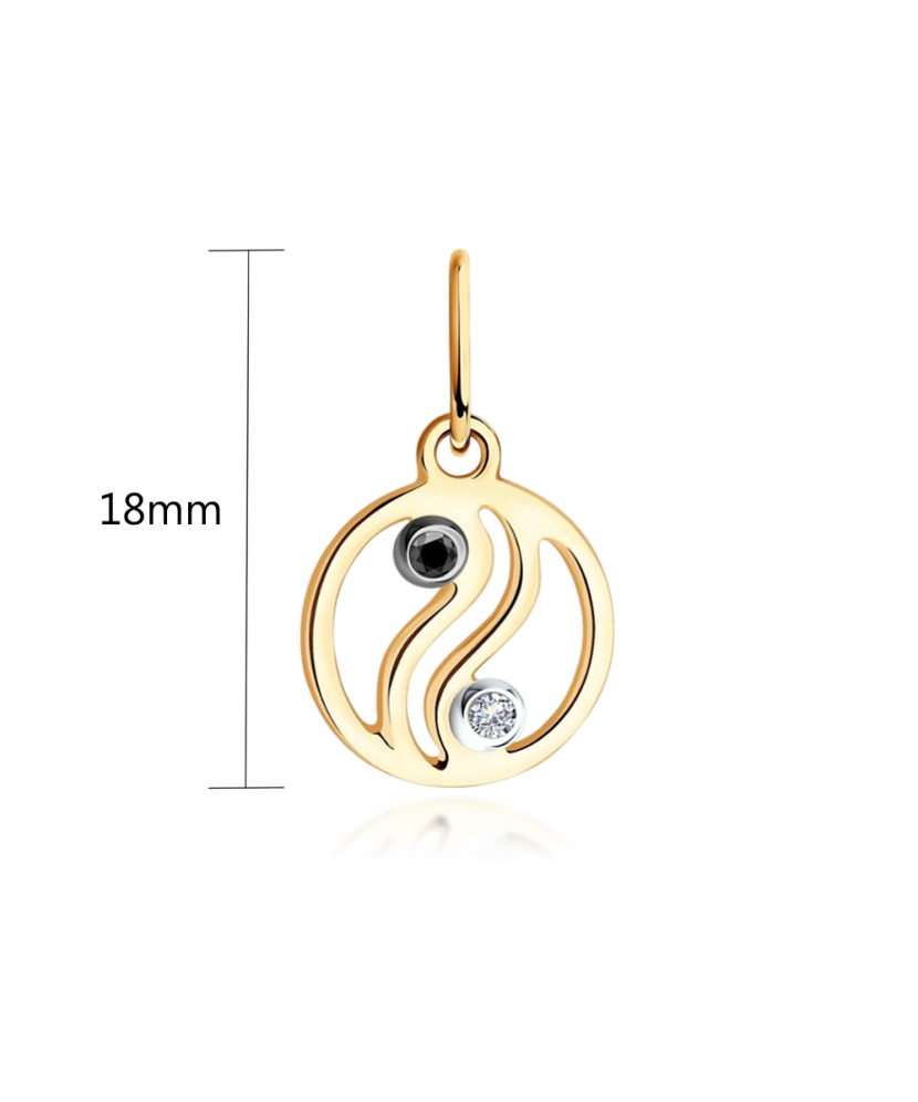 Золотая подвеска с цирконами