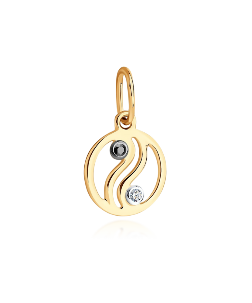 Золотая подвеска с цирконами