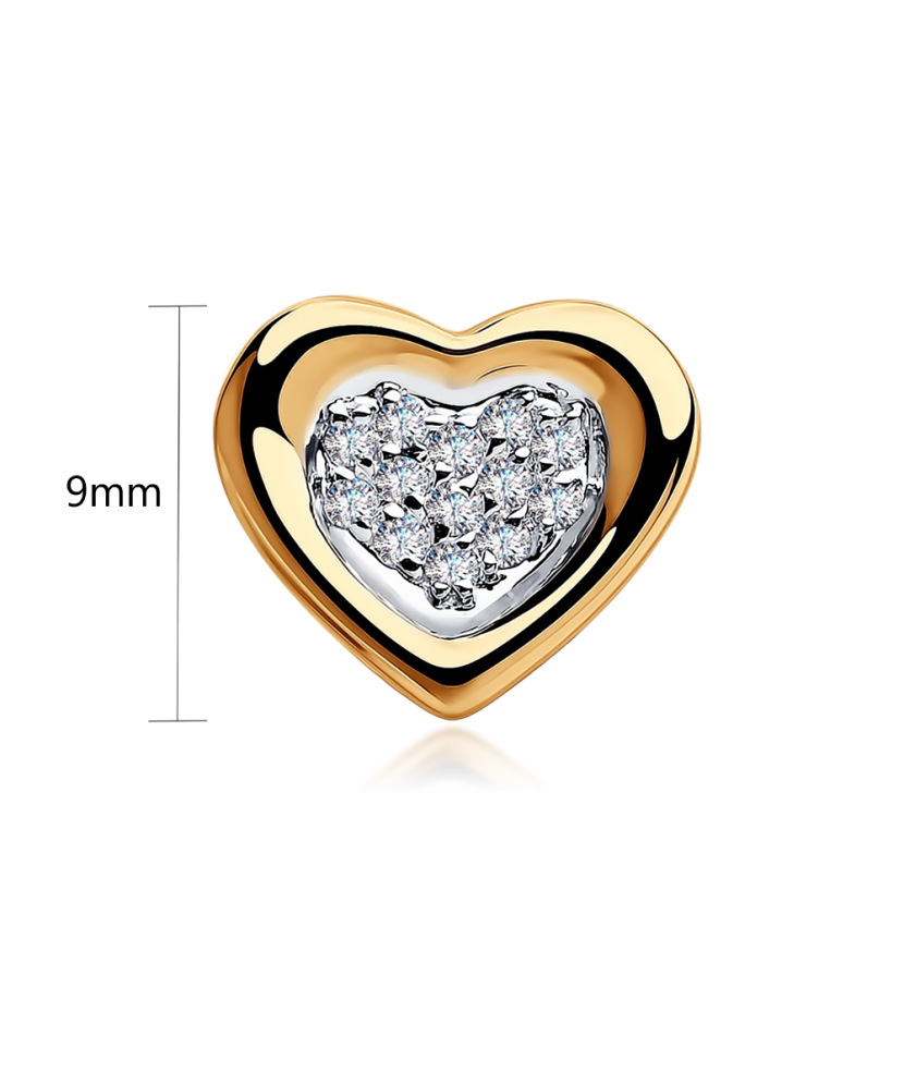 Золотая подвеска с цирконами "Сердечко"