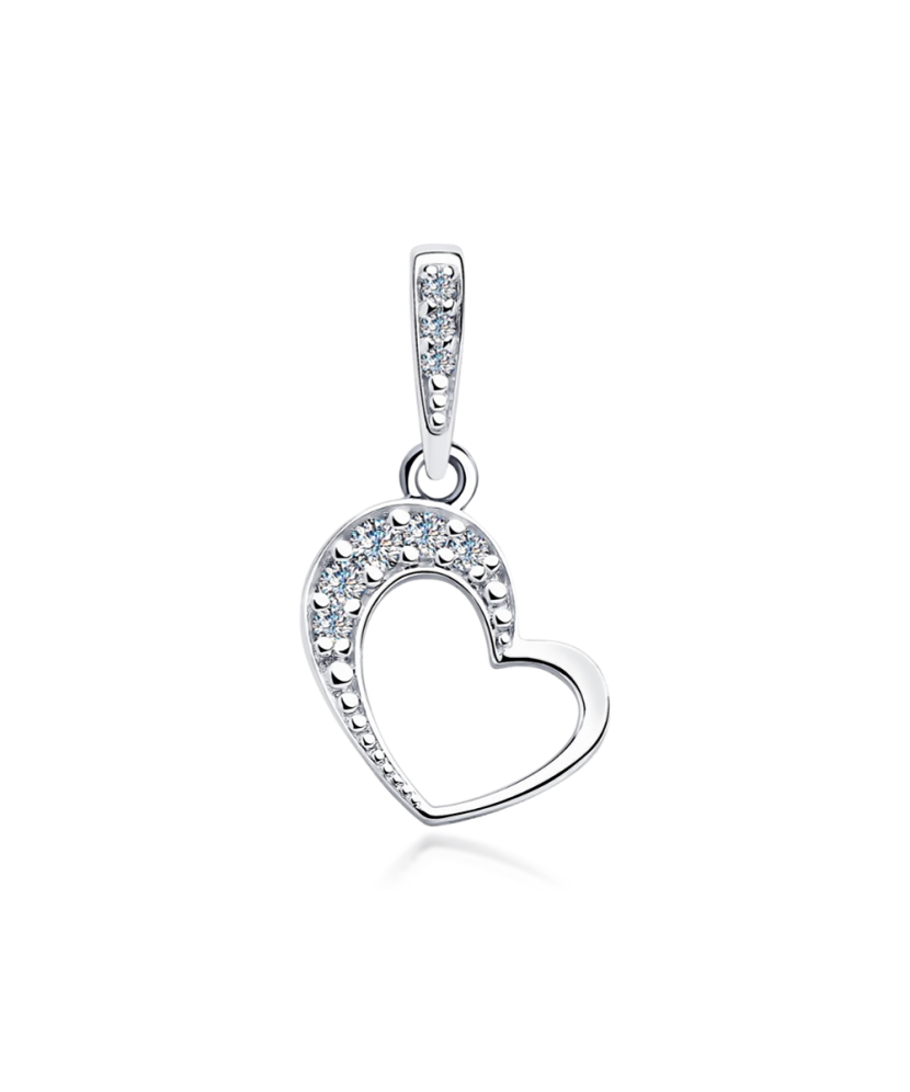 Серебряная подвеска с цирконами "Сердечко"