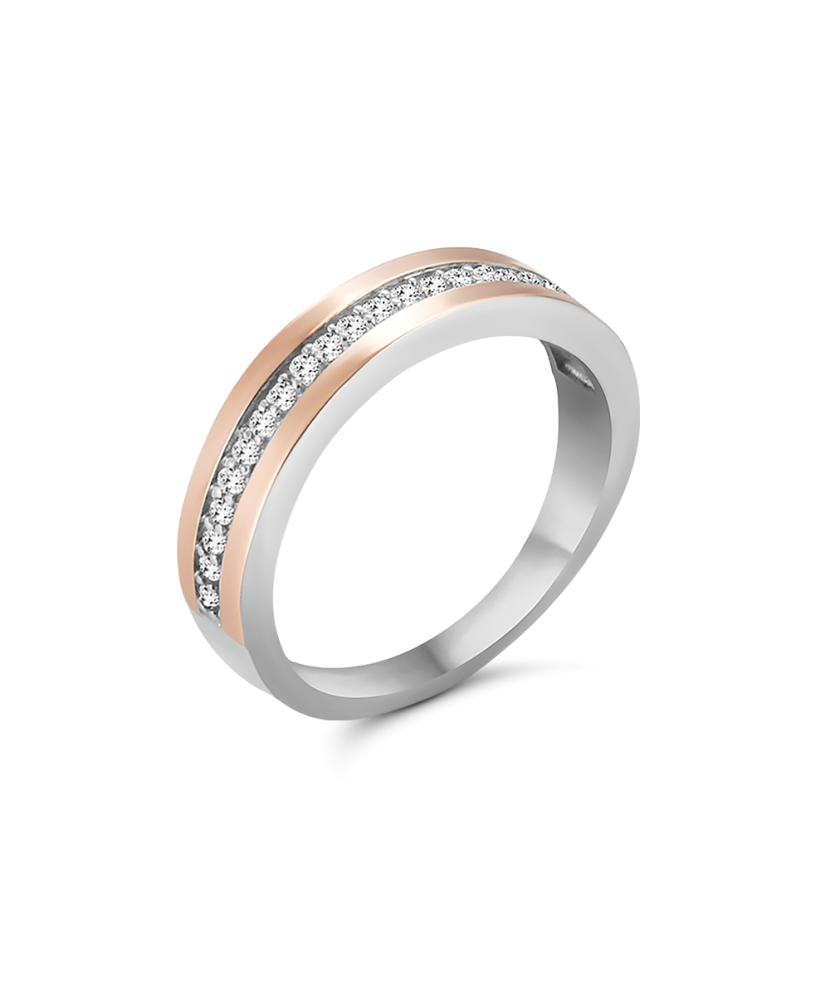 Позолоченное кольцо из серебра с цирконами