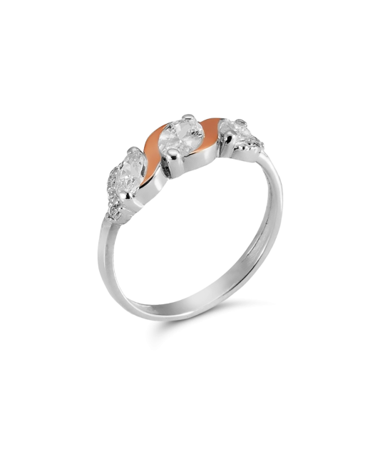 Kullatud hõbesõrmus tsirkoonidega Goldinga GS-01-KSENIYA-10