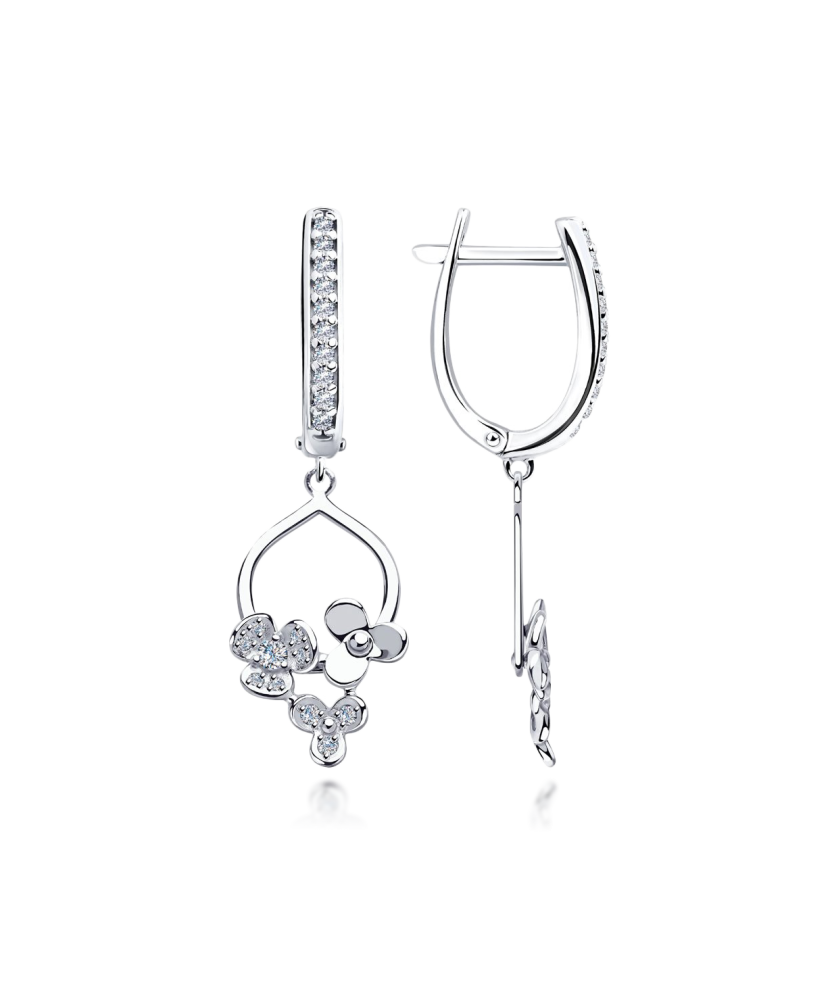 Серьги из серебра с цирконами